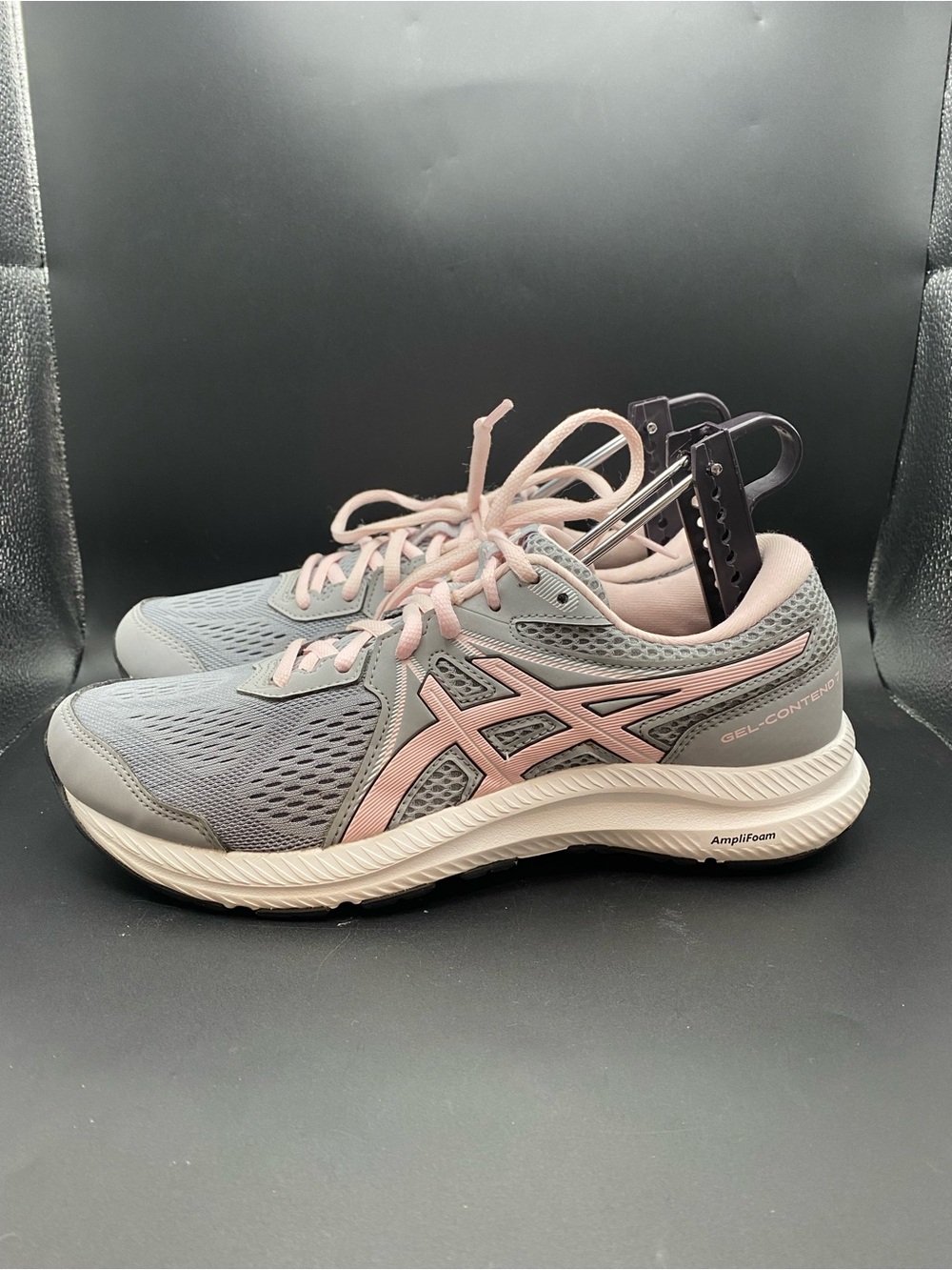 ASICS GEL-Contend 7 Women's Gray and Pink Athletic Running Shoes US Size 9